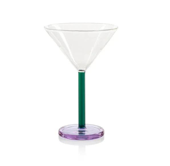 VEGLIA MARTINI GLASS - TEAL AND LILAC (SET OF 4)