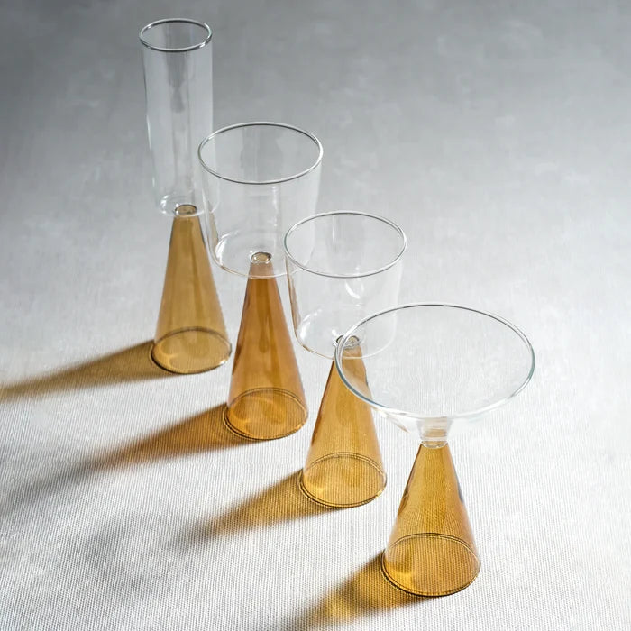 VENETO GLASS-AMBER-MARTINI GLASS (SET OF 4)
