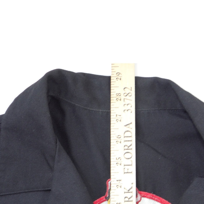 Vintage Black 42nd Street Pin up Girl Embroidered Work Shirt Mens Dennis XL5