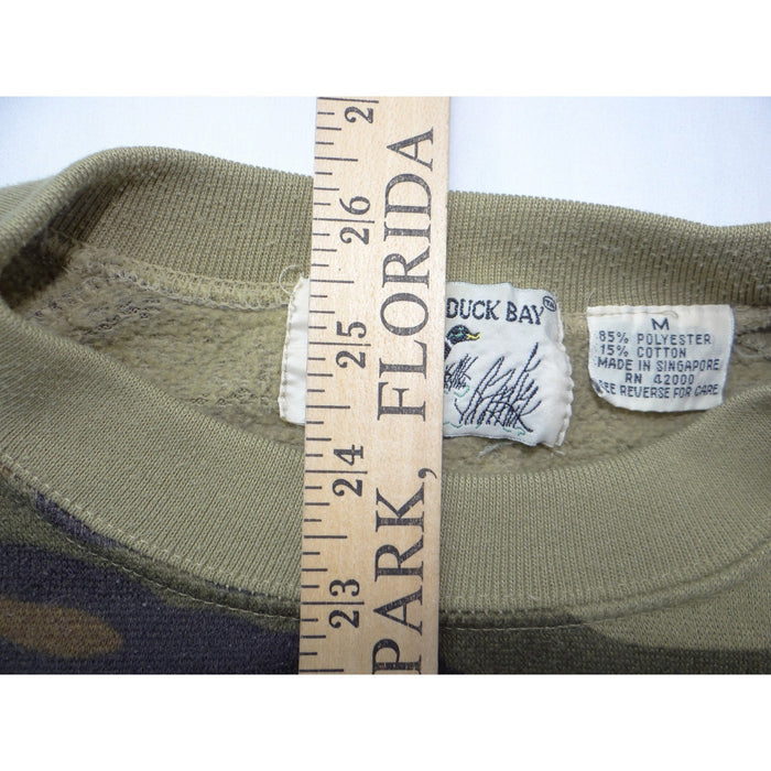 Vintage Duck Bay Camouflage Raglan Crewneck Sweatshirt Mens Medium Green Brown5