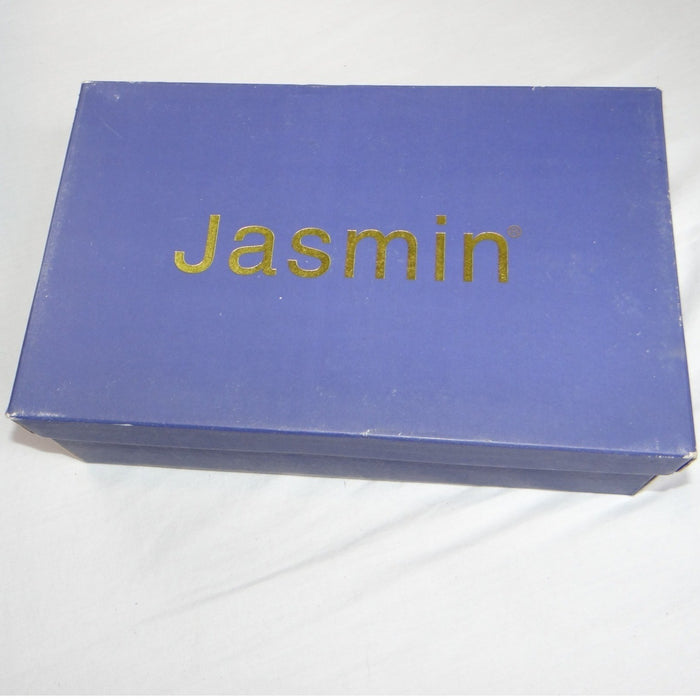 Vintage Jasmin Black Fabric Square Toe Block Heel Loafer Shoe w Box Women Sz 8M7