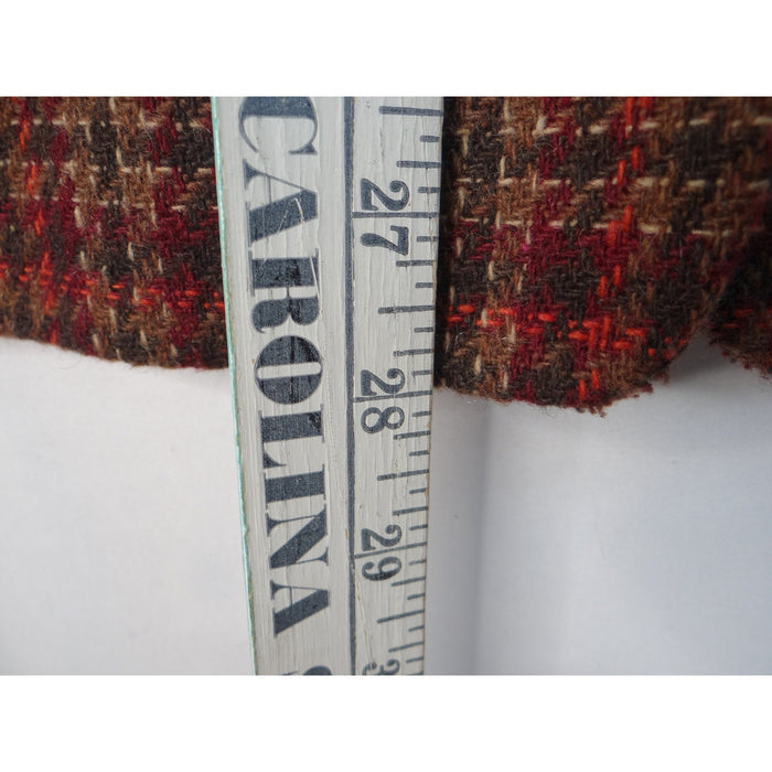 Vintage Joan Leslie Women's Plaid Blazer Jacket Sz14 Red Brown Gold Tweed Lined7