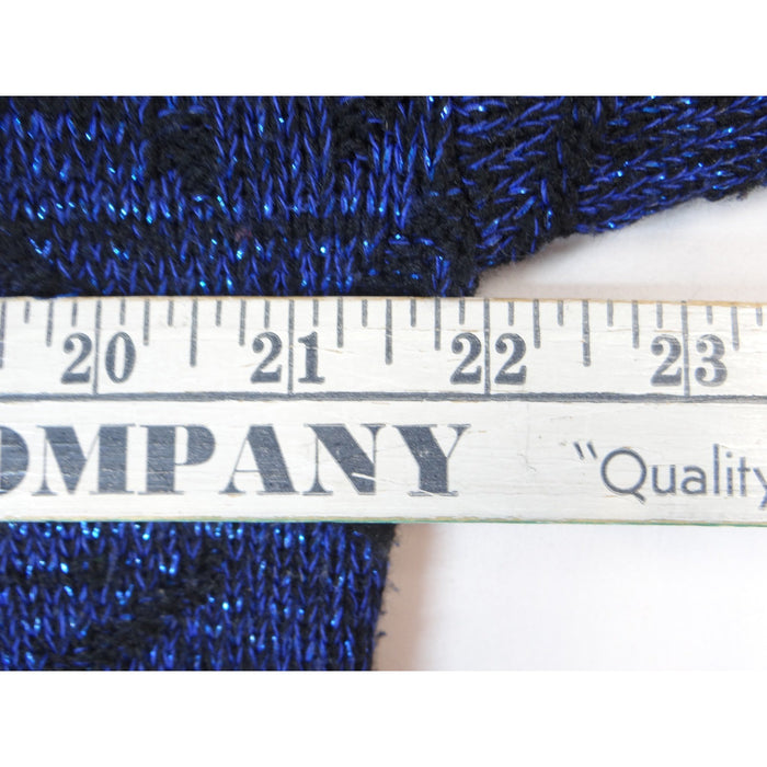 Vintage PRIVATE EYES Sparkle Blue Black Geometric Mock Neck Knit Sweater Women's7