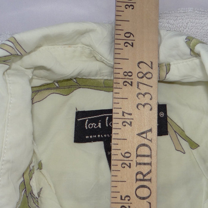 Vintage Tori Richard Mens XL Aloha Shirt Cream Orange Tropical Button Down4