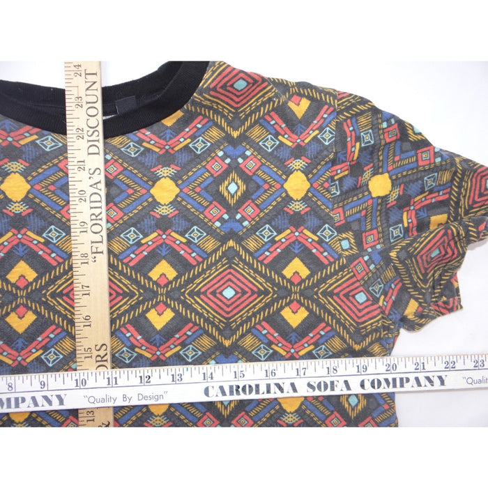 Vintage WXYZ Mens Small Geometric Tribal Print T Shirt Short Sleeve Crewneck5