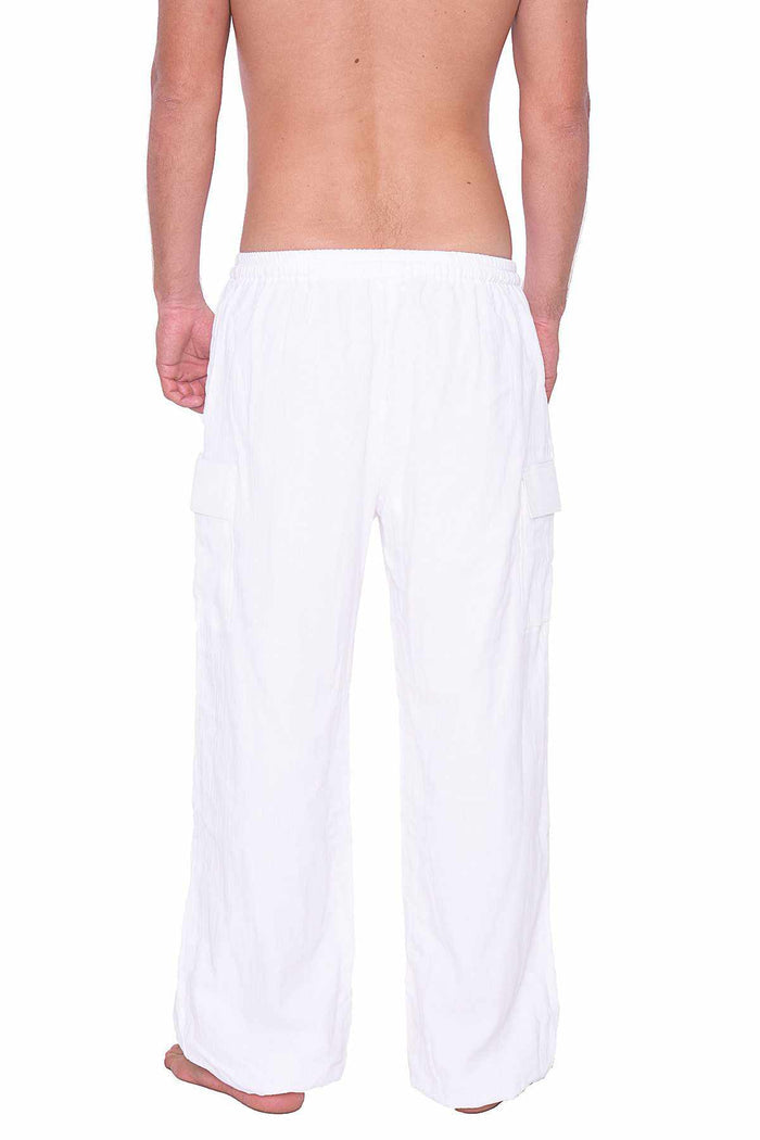 White Cotton Pants w/ Elastic Ankles - Lannaclothesdesign Shop
