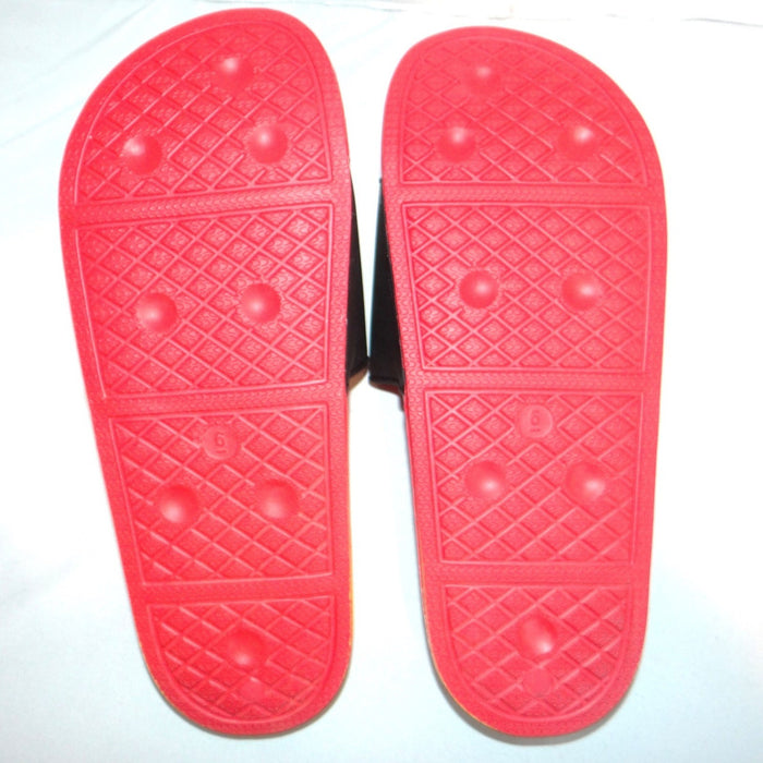 Wonder Nation Womens Red Yellow Ombre Slide Sandals Multicolor 3D Dots Size 66