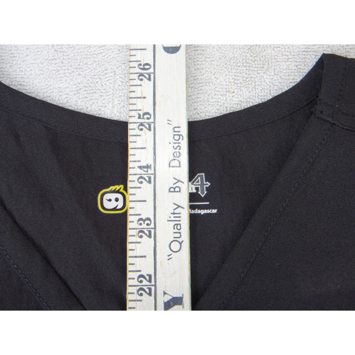 WonderWink Four Stretch Black V Neck Scrub Top Womens Large Short Sleeve4