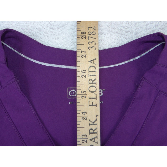 WonderWink W123 Womens Purple V Neck Scrub Top XL Short Sleeve Performance 34226