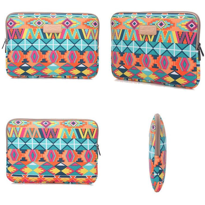 13 Inch Lingge Laptop Liner Bag - Pattern Design - Green Pattern Diamond Lattice