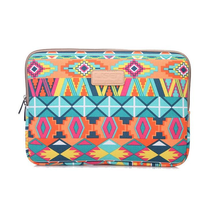 13 Inch Lingge Laptop Liner Bag - Pattern Design - Green Pattern Diamond Lattice