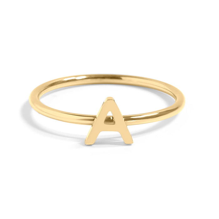 18k Gold Initial Letter Stacking Rings