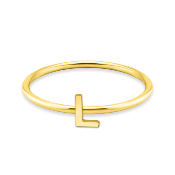 18k Gold Initial Letter Stacking Rings