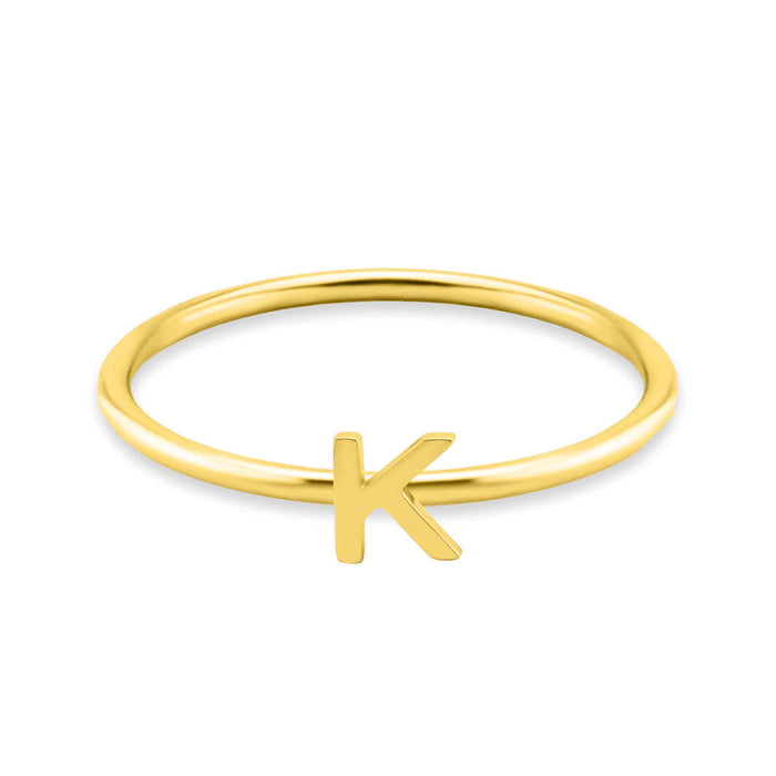 18k Gold Initial Letter Stacking Rings
