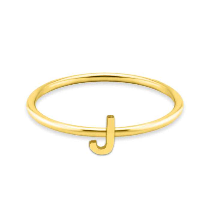 18k Gold Initial Letter Stacking Rings