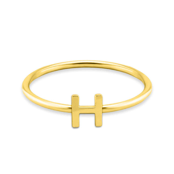 18k Gold Initial Letter Stacking Rings
