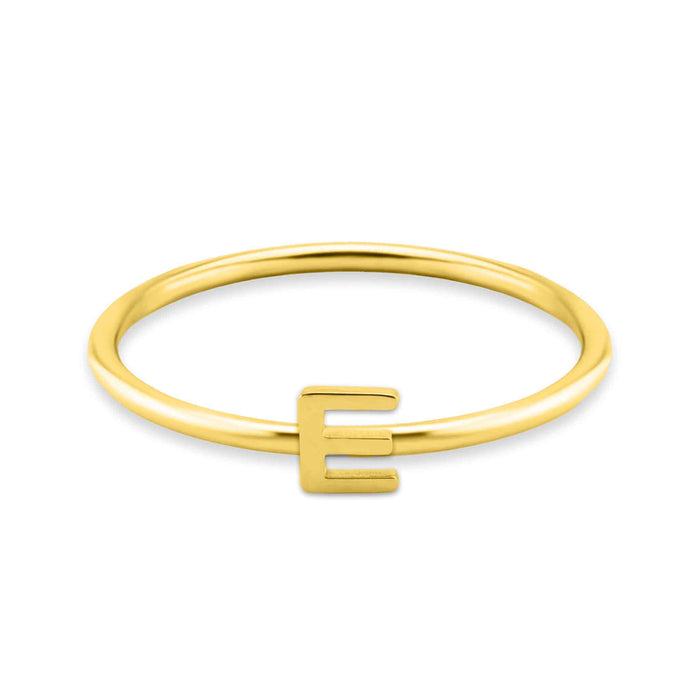 18k Gold Initial Letter Stacking Rings