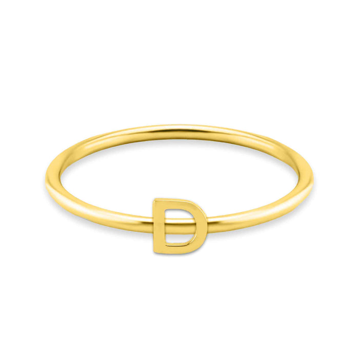 18k Gold Initial Letter Stacking Rings
