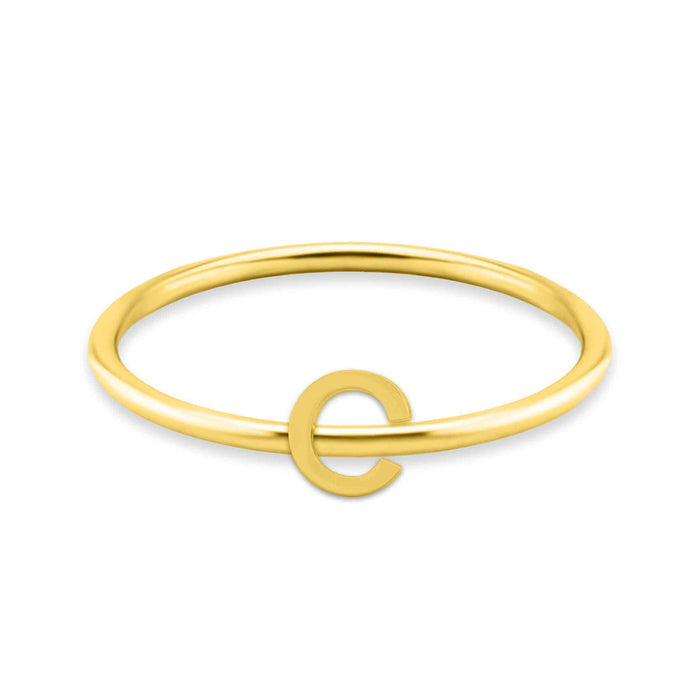 18k Gold Initial Letter Stacking Rings
