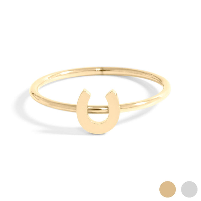 18K Gold PVD Stainless Steel Horseshoe Stacking Ring