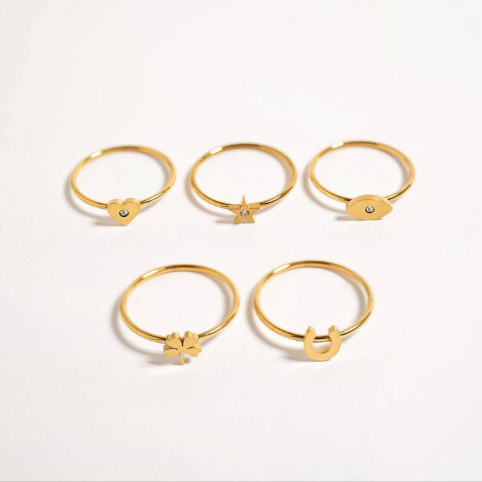 18K Gold PVD Stainless Steel Horseshoe Stacking Ring