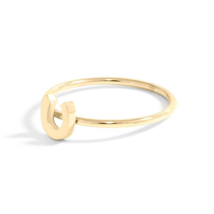 18K Gold PVD Stainless Steel Horseshoe Stacking Ring