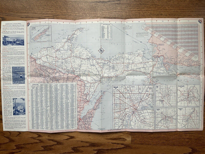 1960s Standard Oil Michigan State Highway Transportation Travel Road Map