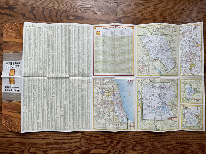 1963 Shell North Central United States Highway Transportation Travel Road Map