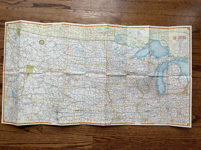 1963 Shell North Central United States Highway Transportation Travel Road Map