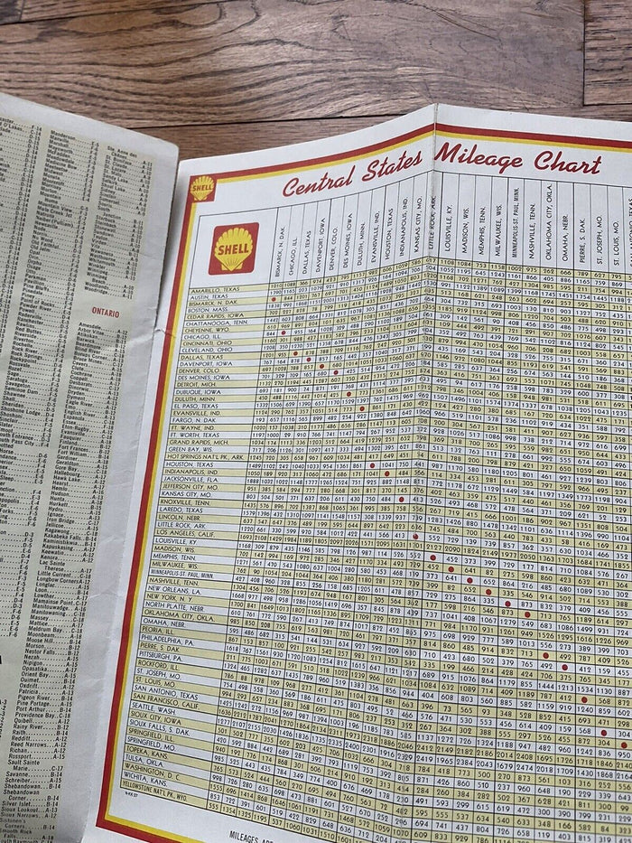 1963 Shell North Central United States Highway Transportation Travel Road Map