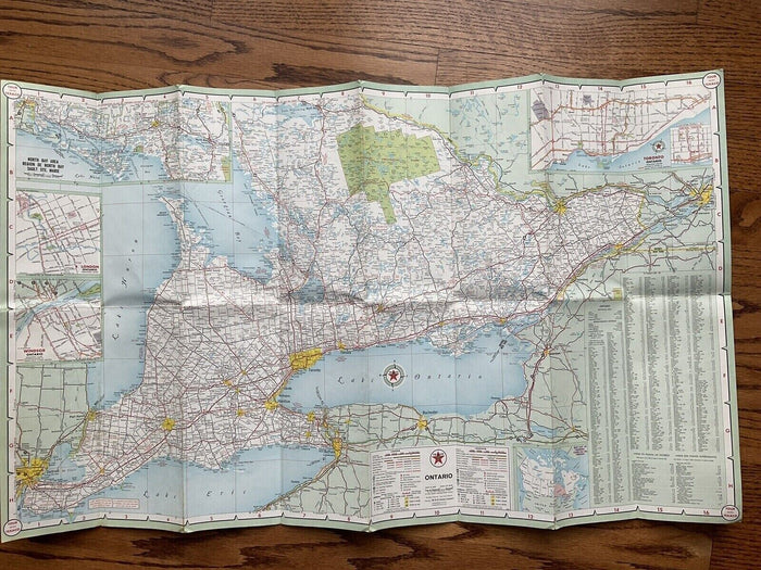 1965 Texaco Ontario Canada Highway Transportation Travel Road Map