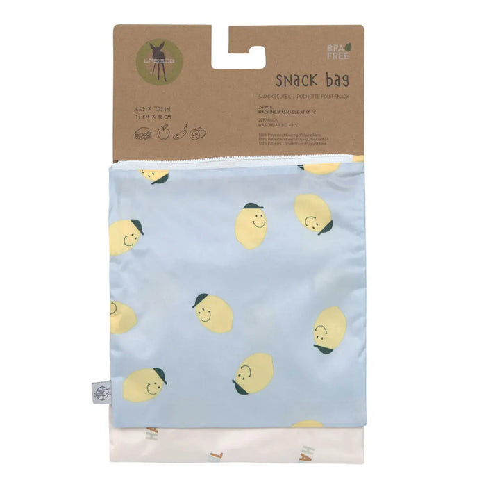2 pochettes à snack Lässig - Happy Fruits Citron - Lilinappy