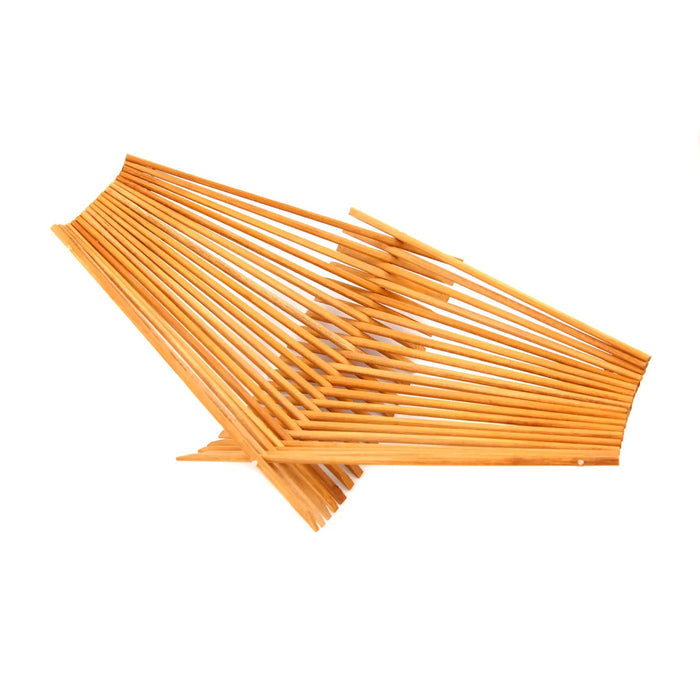 Folding bowl made with 20 pairs of upcycled chopsticks, tea stained color
