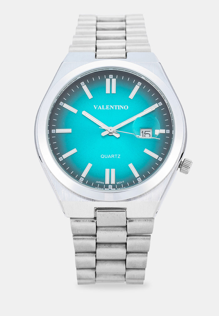 Valentino 20122585-AQUA GREEN DIAL Analog Stainless Band Watch for Men-Watch Portal Philippines