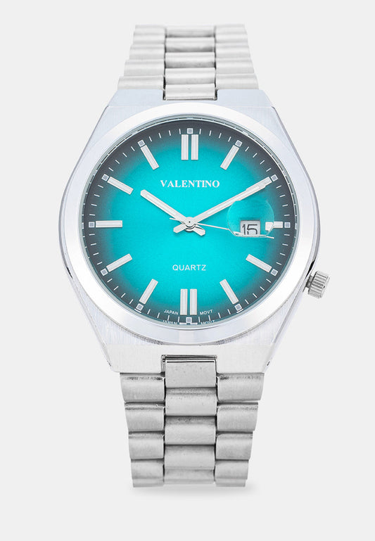 Valentino 20122585-AQUA GREEN DIAL Analog Stainless Band Watch for Men-Watch Portal Philippines