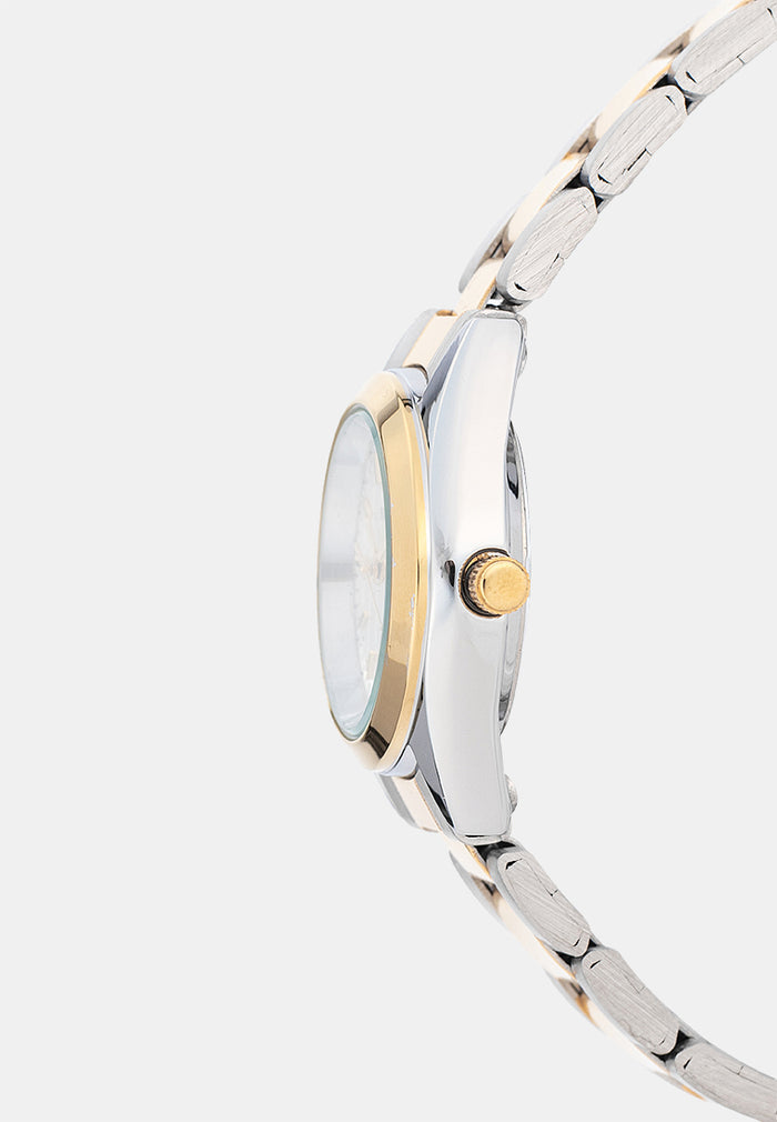 Valentino 20122592-TWO TONE-WHITE DIAL Analog Stainless Band Watch for Women-Watch Portal Philippines