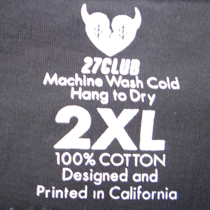 27Club Mens 2XL Black Graphic T Shirt Broken Heart Rib Cage Floral Butterfly1