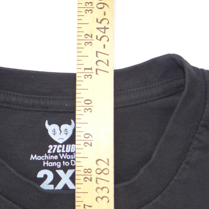 27Club Mens 2XL Black Graphic T Shirt Broken Heart Rib Cage Floral Butterfly6