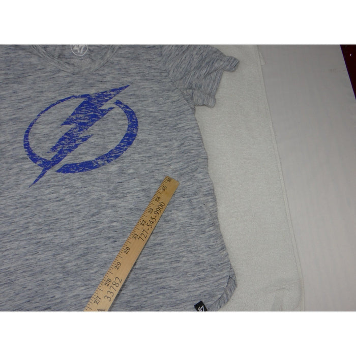 47 Brand Tampa Bay Lightning NHL Shirt Womens Small Gray Blue Space Dye Tee 39915