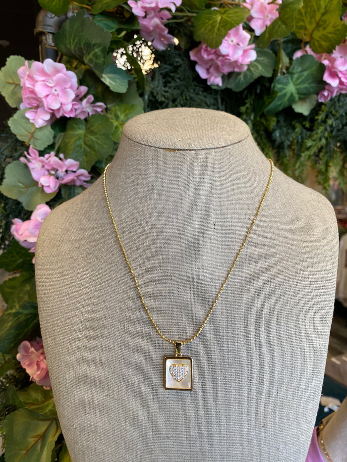 Epoxy Pendant Necklace with Rhinestone Options {Cross & Heart}