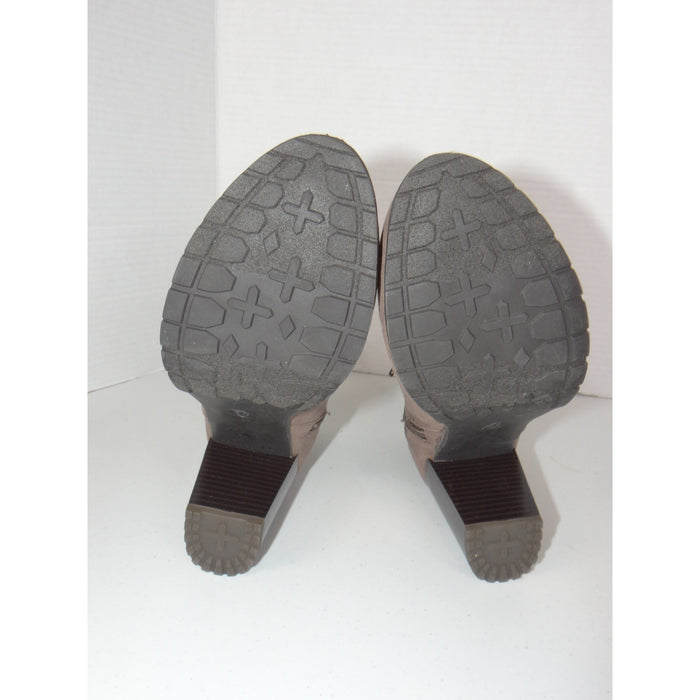 A New Day Taupe Faux Suede Block Heel Ankle Boots Size 8.5 Round Toe Zipper5