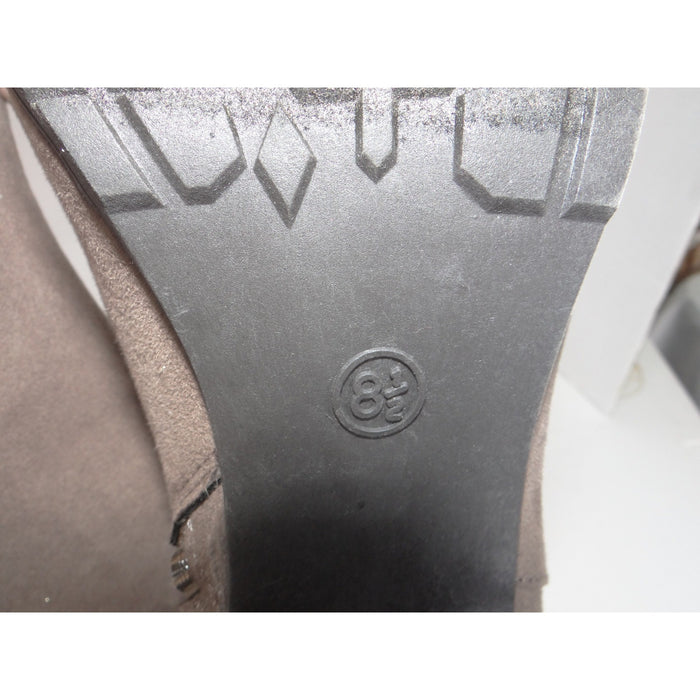 A New Day Taupe Faux Suede Block Heel Ankle Boots Size 8.5 Round Toe Zipper6