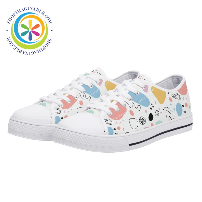 Abstract Pastels Ladies Canvas Shoes