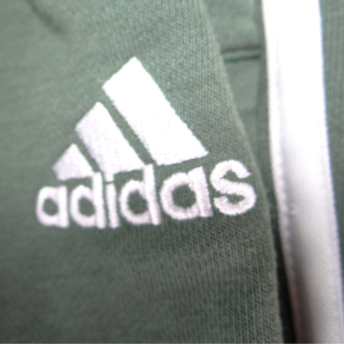 Adidas Mens 3 Stripe Fleece Jogger Sweatpants Green White Logo3