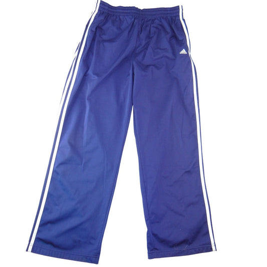Adidas Mens XL Track Pants Purple Navy White 3 Stripe Wide Leg Vintage0