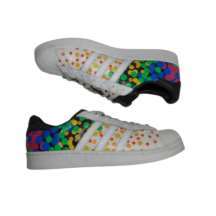 Adidas Superstar Pride Mens 10.5 White Multicolor Polka Dot Shoes CM78020