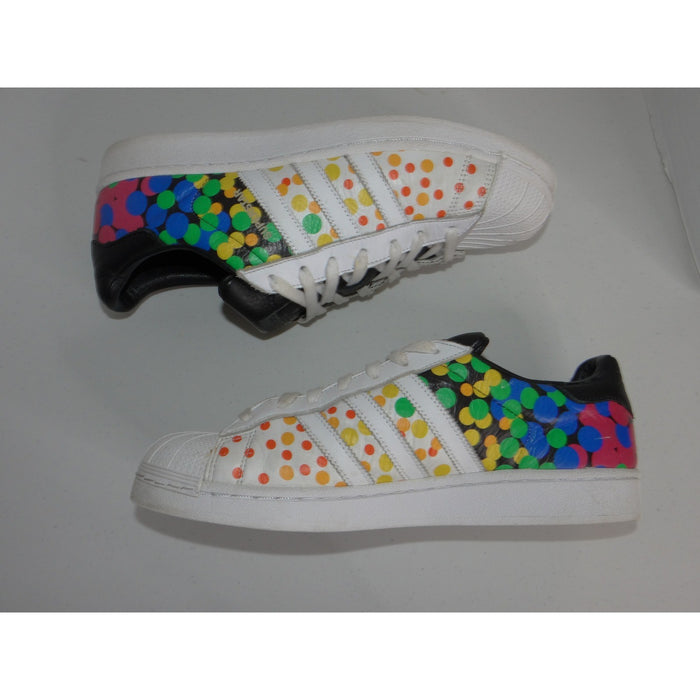 Adidas Superstar Pride Mens 10.5 White Multicolor Polka Dot Shoes CM78021