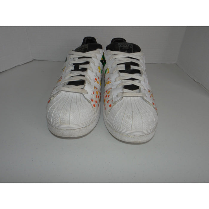 Adidas Superstar Pride Mens 10.5 White Multicolor Polka Dot Shoes CM78024