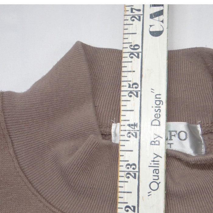 Adolfo Sport Vintage Mock Neck Sweatshirt Taupe Pink Floral Embroidered Medium5