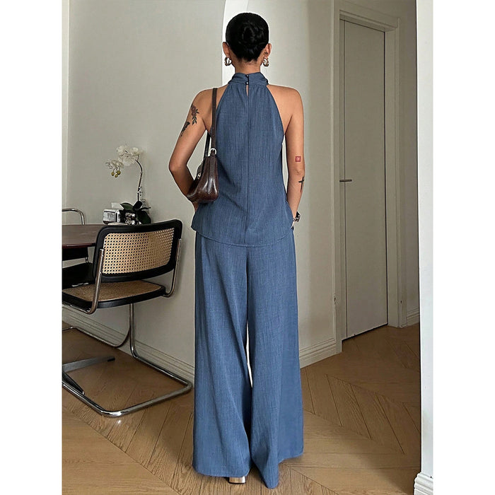 Agatha Halter Co-ord - Navy Blue